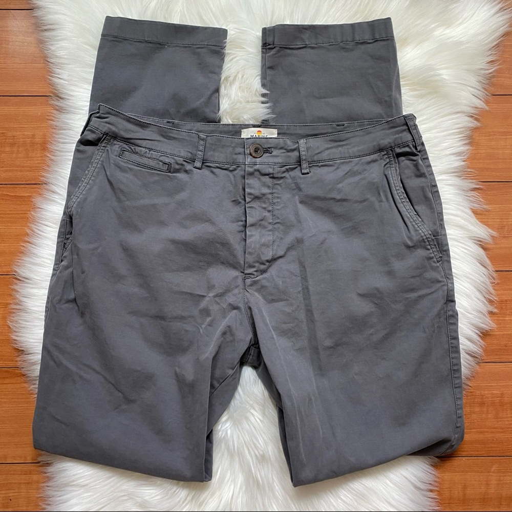 Marine Layer Slim Walker Chino Pants Gray 36 x 34